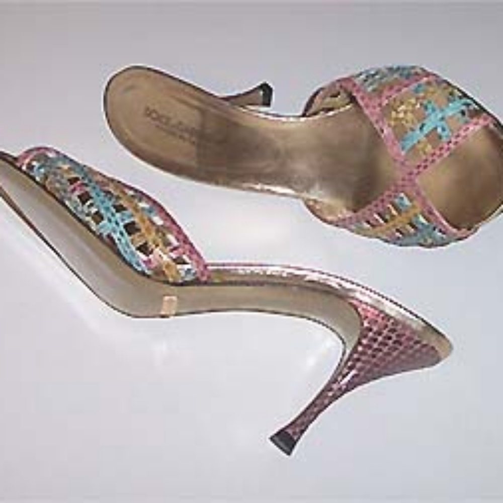 DOLCE & GABBANA multi snake weave lthr slide 37.5 - Picture 3 of 6